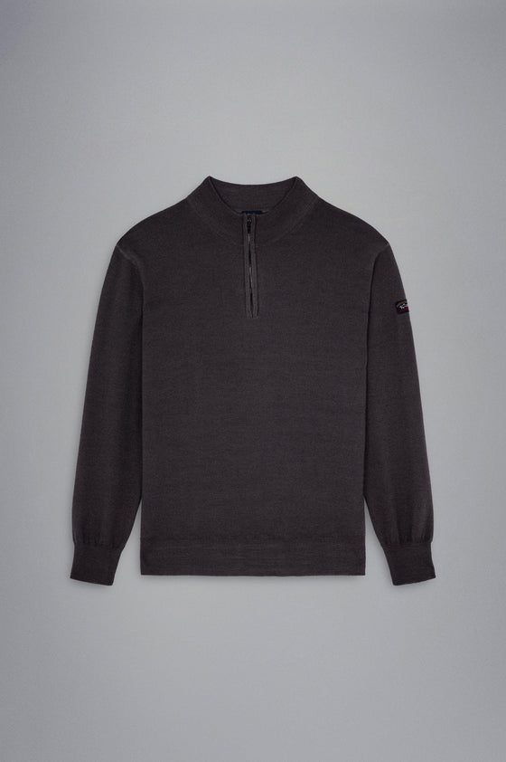 Paul & Shark - Col zip de laine mérinos effet délavé - LE CAPITAINE D'A BORD
