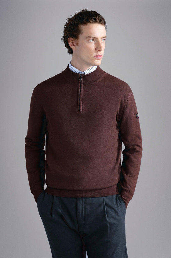 Paul & Shark - Col zip de laine mérinos effet délavé - LE CAPITAINE D'A BORD