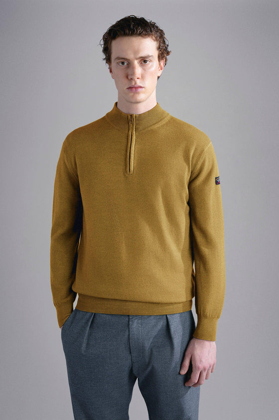 Paul & Shark - Col zip de laine mérinos effet délavé - LE CAPITAINE D'A BORD