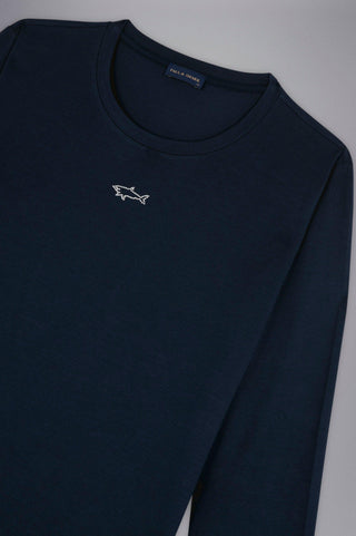 Paul & Shark Ladies - T-shirt manches longues de coton avec requin Swarovski pour femme - LE CAPITAINE D'A BORD