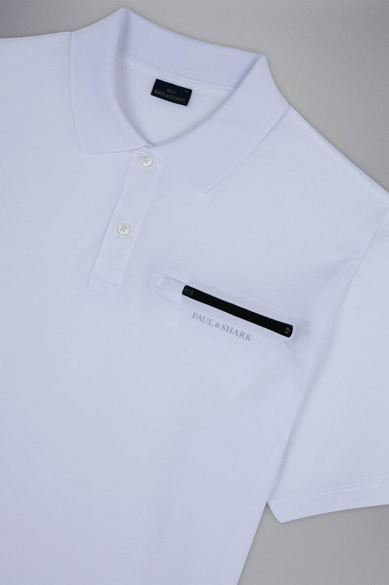 Paul & Shark - Polo manches courtes coton piqué avec poche zip - LE CAPITAINE D'A BORD