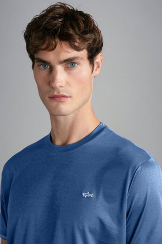 Paul & Shark - T-shirt manches courtes de coton avec badge requin - LE CAPITAINE D'A BORD