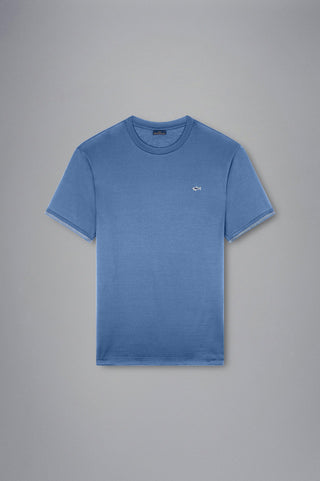 Paul & Shark - T-shirt manches courtes de coton avec badge requin - LE CAPITAINE D'A BORD