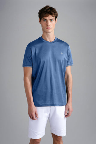 Paul & Shark - T-shirt manches courtes de coton avec badge requin - LE CAPITAINE D'A BORD
