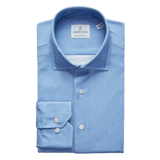 Emanuel Berg - Byron - Chemise manches longues à motifs Albini 4Flex - Modern Fit - Bleu