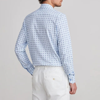 Emanuel Berg - Byron - Floral Long Sleeve Shirt Albini 4Flex - Modern Fit - Blue
