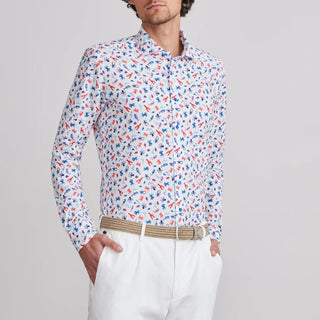 Emanuel Berg - Chemise manches longues coton seersucker imprimée
