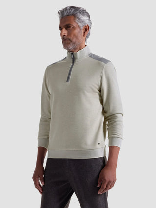 Bugatchi - Zip collar sweater made of cotton and modal