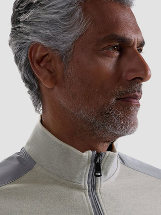 Bugatchi - Zip collar sweater made of cotton and modal