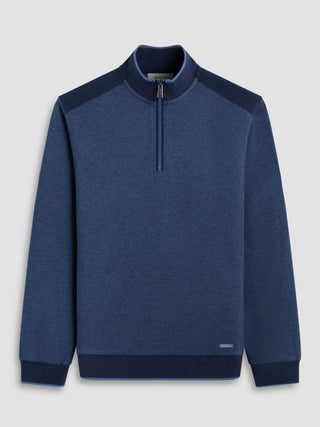 Bugatchi - Zip collar sweater made of cotton and modal