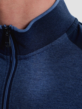 Bugatchi - Zip collar sweater made of cotton and modal