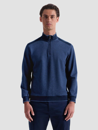 Bugatchi - Zip collar sweater made of cotton and modal