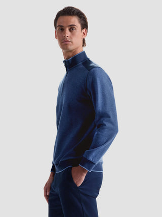 Bugatchi - Zip collar sweater made of cotton and modal