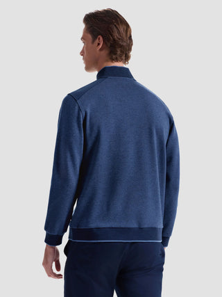 Bugatchi - Zip collar sweater made of cotton and modal