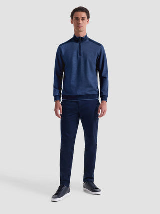 Bugatchi - Zip collar sweater made of cotton and modal
