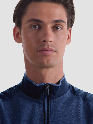 Bugatchi - Zip collar sweater made of cotton and modal