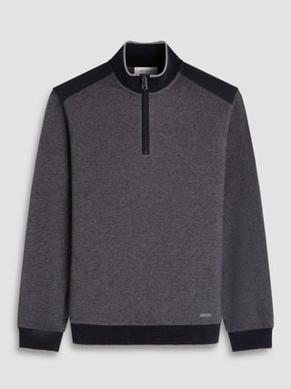 Bugatchi - Zip collar sweater made of cotton and modal