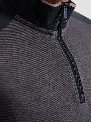 Bugatchi - Zip collar sweater made of cotton and modal