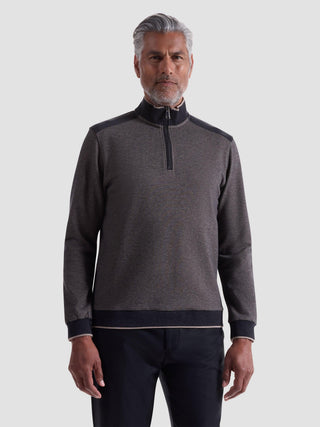 Bugatchi - Zip collar sweater made of cotton and modal