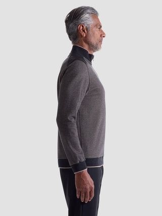 Bugatchi - Zip collar sweater made of cotton and modal