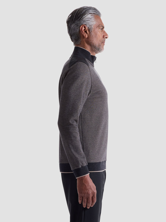 Bugatchi - Chandail col zip de coton et modal