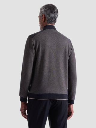 Bugatchi - Zip collar sweater made of cotton and modal