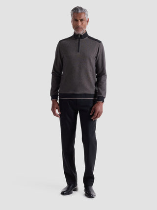 Bugatchi - Zip collar sweater made of cotton and modal