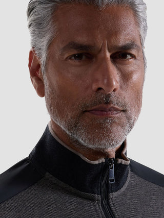 Bugatchi - Zip collar sweater made of cotton and modal
