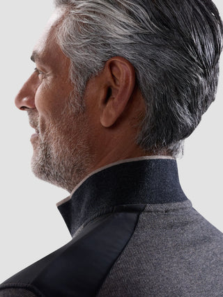 Bugatchi - Zip collar sweater made of cotton and modal