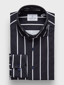  Emanuel Berg - Byron - Chemise manches longues à rayures Albini 4Flex - Modern Fit - Marine