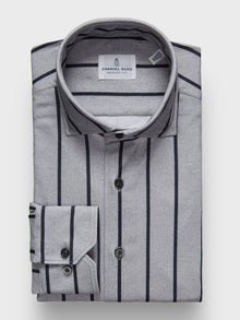  Emanuel Berg - Byron - Chemise manches longues à rayures Albini 4Flex - Modern Fit - Gris