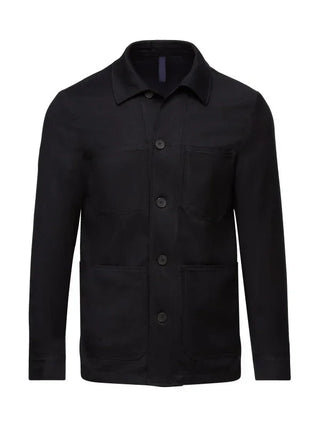 Emanuel Berg - Leonardo - Surchemise de flanelle de laine D-Constructed Active - Marine