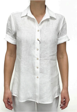 VLT's by Valentina's - 24M - Blouse unie manches courtes de lin - LE CAPITAINE D'A BORD