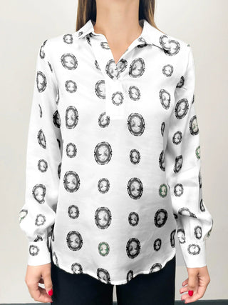 VLT's by Valentina's - 620 - Blouse caméos manches longues de viscose - LE CAPITAINE D'A BORD