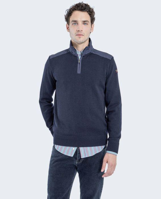 Paul & Shark - Col zip de laine avec appliqués de nylon - LE CAPITAINE D'A BORD