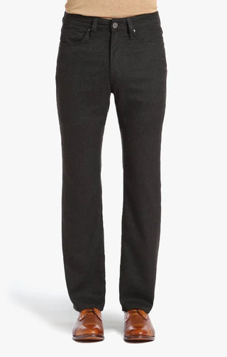 Men's brown tweed straight-leg pants with classic five-pocket style