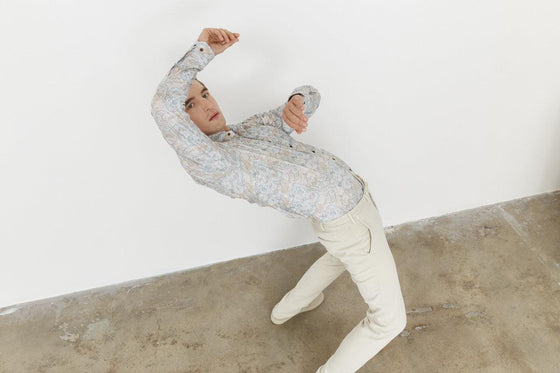 Emanuel Berg - Byron - Chemise manches longues paisley Albini 4Flex - Modern Fit - Beige - LE CAPITAINE D'A BORD