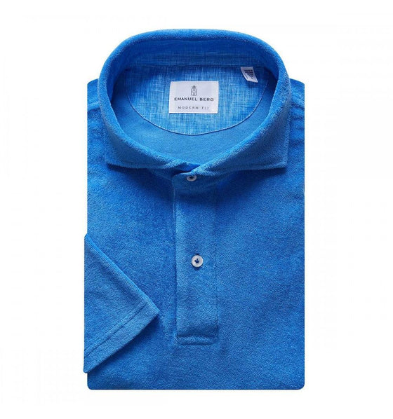 Emanuel Berg - Marseille - Polo de ratine avec contraste de lin - LE CAPITAINE D'A BORD