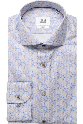 ETERNA 1863 - Chemise manches longues à motifs Modern Fit - LE CAPITAINE D'A BORD