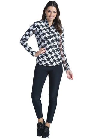 Ibkül - Kimberly Print Long Sleeve Mock Neck Top – 10376 - LE CAPITAINE D'A BORD