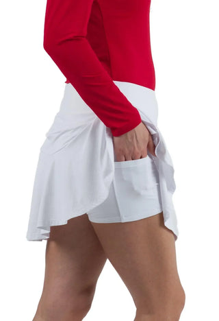 Ibkül - Solid Flounce Skort - 20000 - LE CAPITAINE D'A BORD