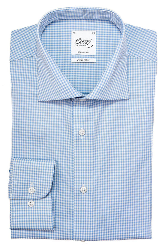OSCAR OF SWEDEN - Chemise de laine mérinos - Bleu pâle - Regular Fit - LE CAPITAINE D'A BORD