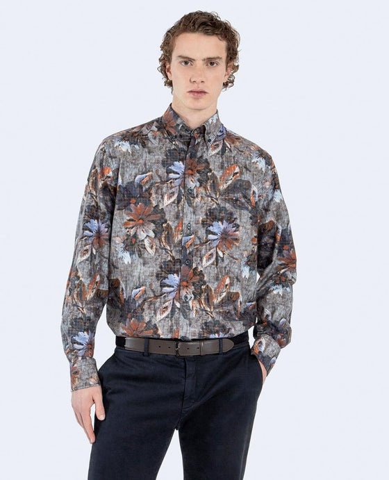 Paul & Shark - Chemise de flanelle de coton florale - LE CAPITAINE D'A BORD