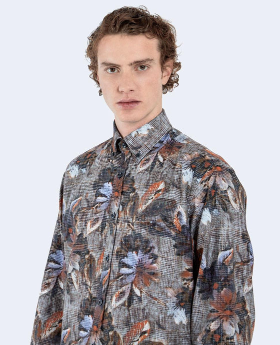 Paul & Shark - Chemise de flanelle de coton florale - LE CAPITAINE D'A BORD