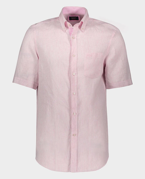 Paul & Shark - Chemise de lin manches courtes à rayures - LE CAPITAINE D'A BORD