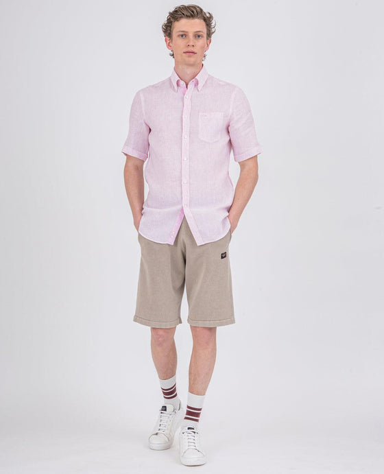 Paul & Shark - Chemise de lin manches courtes à rayures - LE CAPITAINE D'A BORD