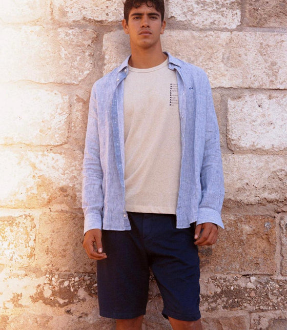 Paul & Shark - Chemise de lin manches longues à rayures - LE CAPITAINE D'A BORD