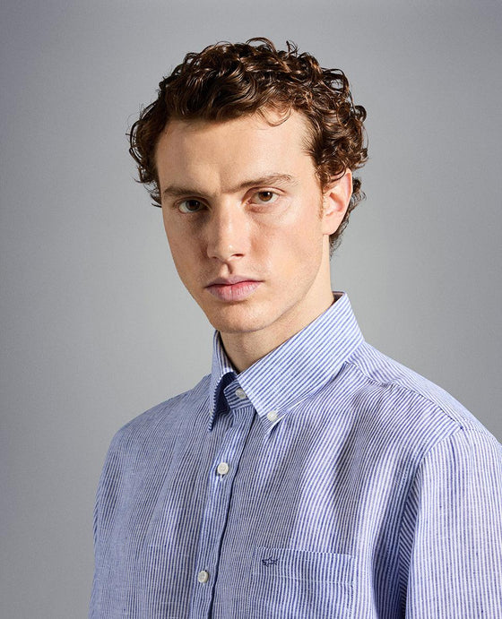 Paul & Shark - Chemise de lin manches longues à rayures - LE CAPITAINE D'A BORD