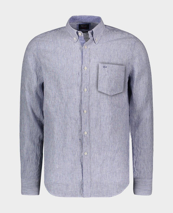Paul & Shark - Chemise de lin manches longues à rayures - LE CAPITAINE D'A BORD