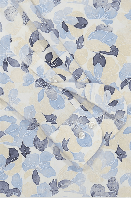 Paul & Shark - Chemise manches longues florale de coton poplin - J Fit - LE CAPITAINE D'A BORD